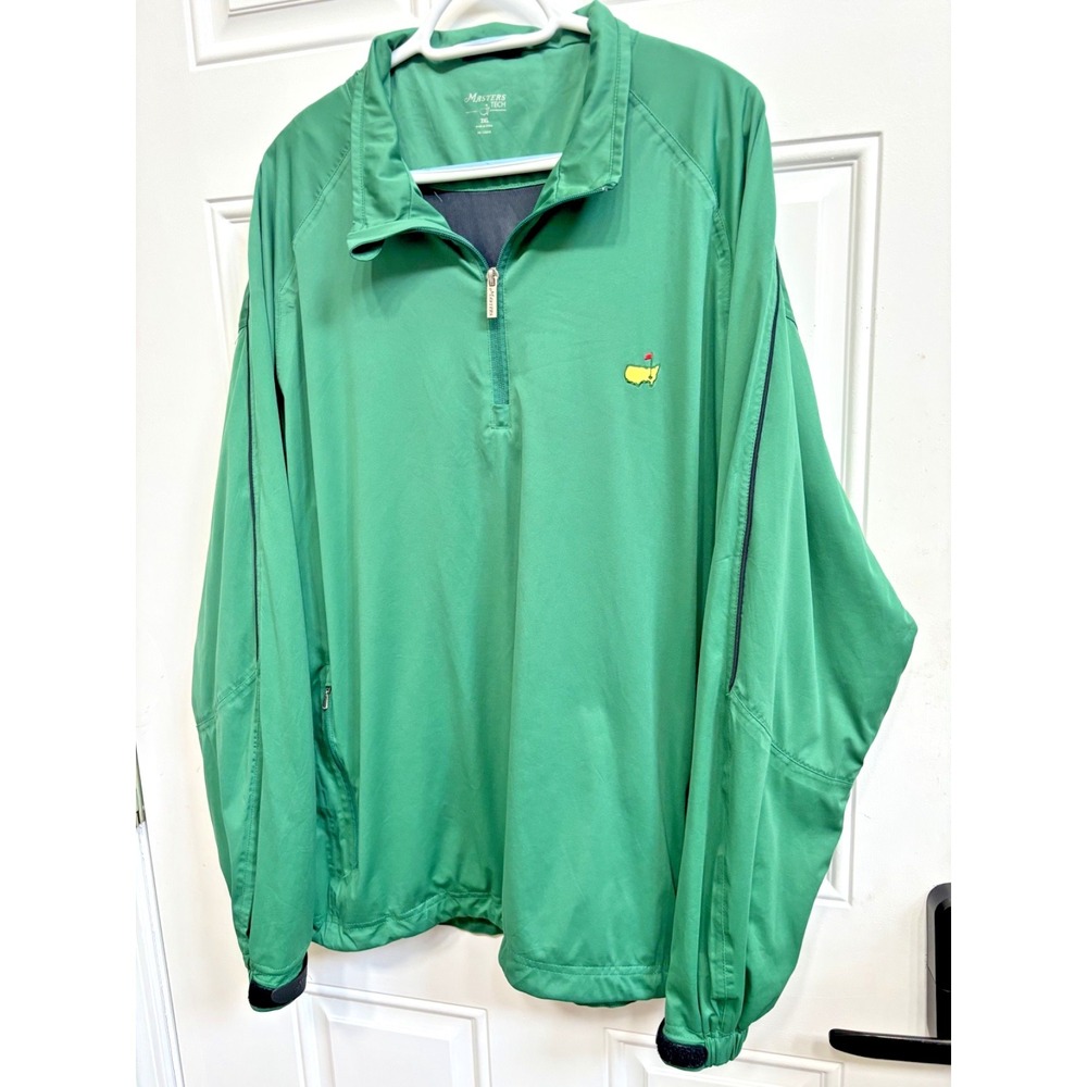 Masters Tech Full Zip Windbreaker Jacket Men's XXL Green  Augusta National Golf